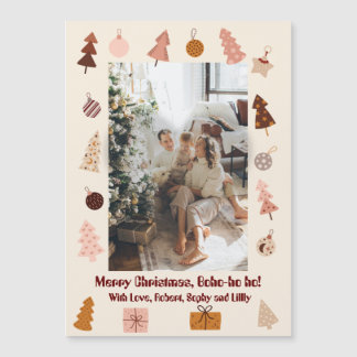 Carte Magnétique Noël Boho Joyeux Noël Boho ho ho ho!