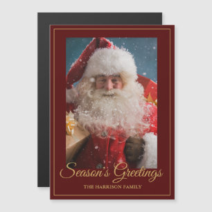 Carte Magnétique Noël d'hiver joyeux Père Noël personnalisé