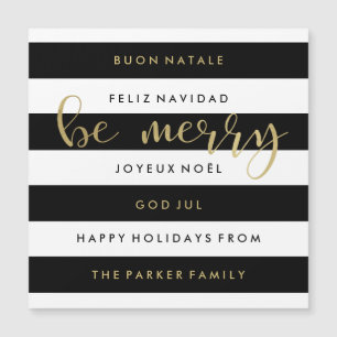 Carte Magnétique Noël noir et blanc d'International de rayures