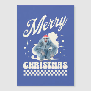 Carte Magnétique Noël Yéti drôle humour des Fêtes
