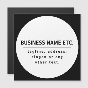 Carte Magnétique Nom commercial & Slogan/autre texte Noir et blan