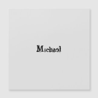 Carte Magnétique Nom monogramme moderne minimaliste noir gris