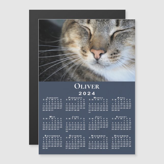 Carte Magnétique Nom photo personnalisé pour animal de compagnie 20 (Devant / Derrière)