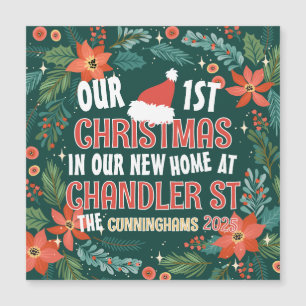 Carte Magnétique Notre premier Noël dans notre nouvelle maison Trés