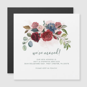 Carte Magnétique Nous avons déplacé Floral Dusty Blue Flowers Démén