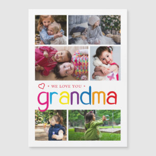 Carte Magnétique Nous t'aimons Collage photo de grand-mère
