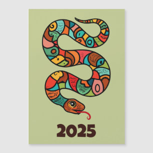 Carte Magnétique Nouvel An Chinois Du Serpent À Bois 2025