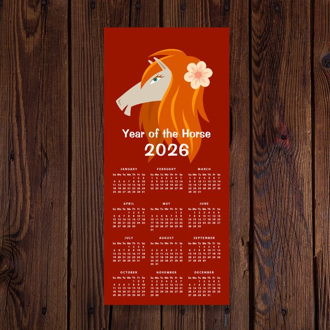 Carte Magnétique Nouvel An Lunaire Chinois Calendrier Zodiac Horse  (Créateur téléchargé)