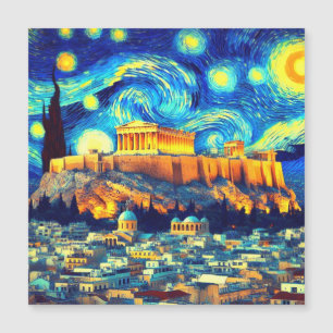 Carte Magnétique Nuit étoilée Acropole Athènes Grèce