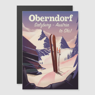Carte Magnétique Oberndorf, Salzbourg, Autriche, affiche de ski