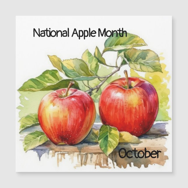 Carte Magnétique Octobre Mois national de la pomme (Devant)