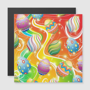 Carte Magnétique Œufs de Pâques Motif Festif