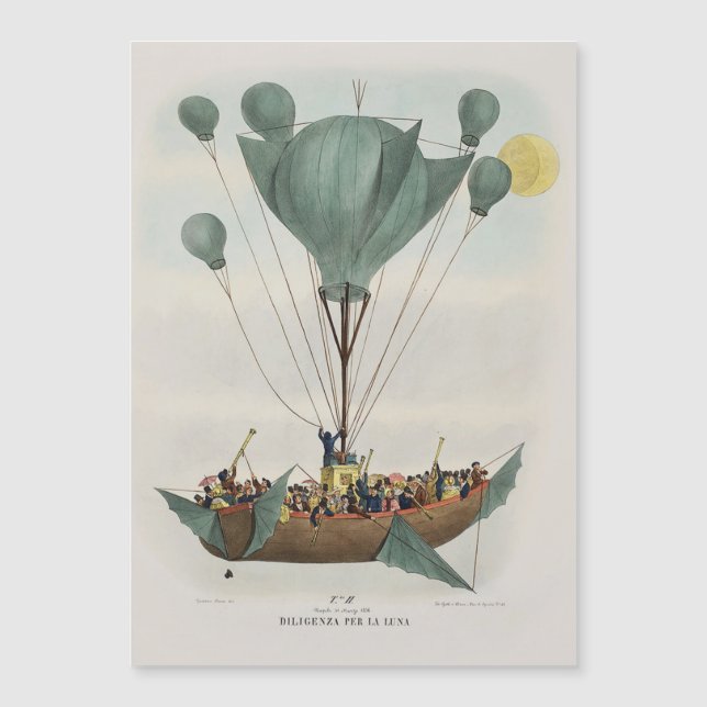 Carte Magnétique Oeuvre d'époque de Balloon Air Ship (Devant)
