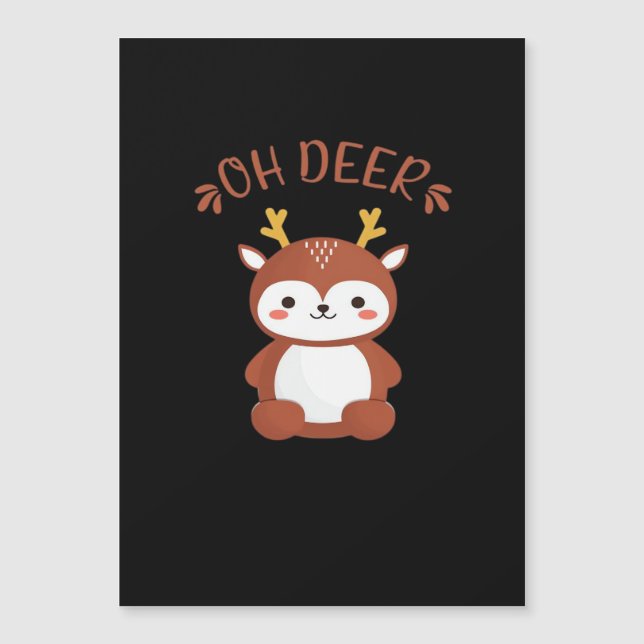 Carte Magnétique Oh Deer Kawaii Deer Playful Art Style  (Devant)
