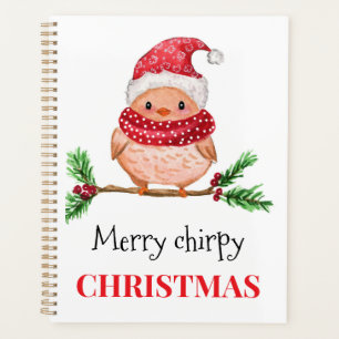 Carte magnétique oiseau de Noël joyeux et gazouill