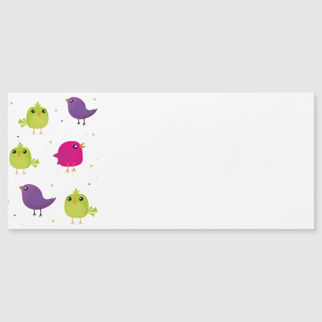 Carte Magnétique Oiseaux colorés mignons   (Devant)