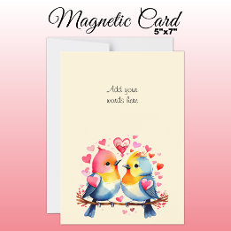Carte magnétique oiseaux mignon texte personnalisé