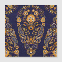 Or et bleu, motif sans couture fleurie.