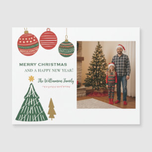 Carte Magnétique Ornements graphiques modernes Photo de Noël magnét