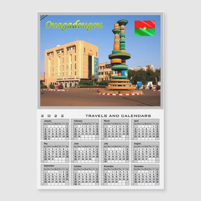 Carte Magnétique Ouagadougou - Place des Cinéastes - Burkina Faso - (Devant)