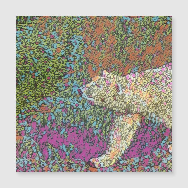 Carte Magnétique Ours polaire Abstrait (Devant)