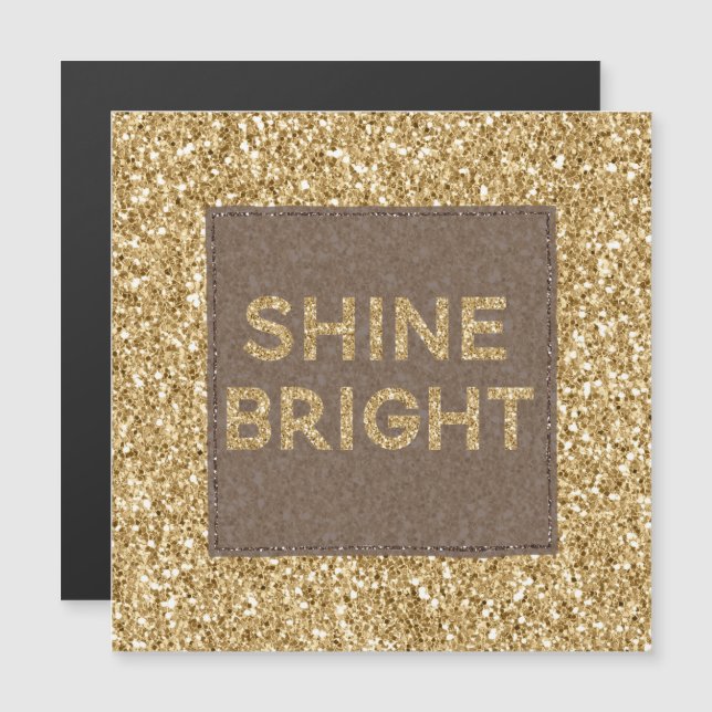 Carte Magnétique Paillettes dorées brillantes scintillantes (Devant / Derrière)