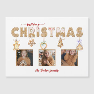 Carte Magnétique Pain d'épices mignon Joyeux Noël Multiphoto