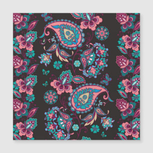 Carte Magnétique Paisley Stripe : Noir Décoratif Sans Seamless