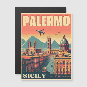Carte Magnétique Palerme sicilienne Italie cadeaux souvenirs vintag