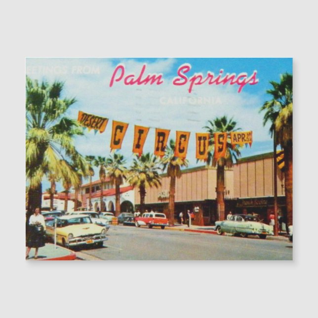 Carte Magnétique Palm Springs, photo vintage (Devant)