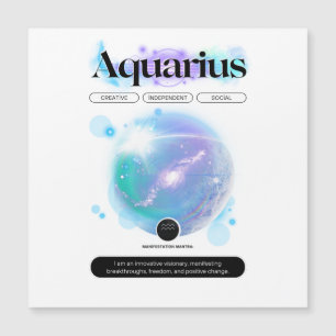 Carte Magnétique Panneau moderne Zodiac Aquarius Citation Air Eleme
