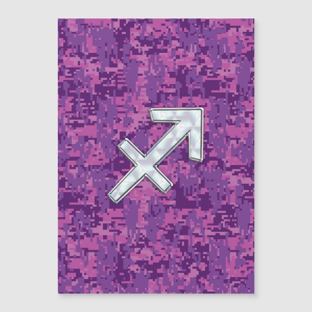 Carte Magnétique Panneau Zodiac Pearl Sagittarius Fuchsia Camo numé (Devant)