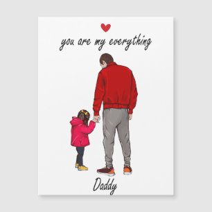 Carte Magnétique Papa et fille, cadeau de Fête des pères