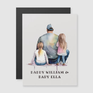 Carte Magnétique Papa et filles personnalisées (9)