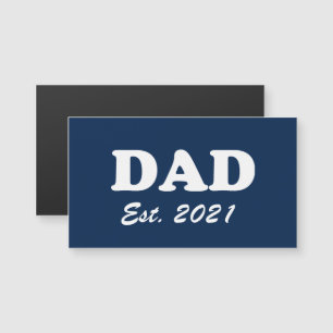 Carte Magnétique Papa personnalisé date de test marine bleu blanc a