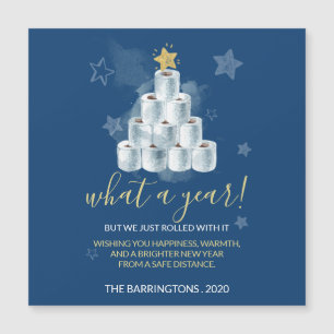 Carte Magnétique Papier de toilette personnalisé Arbre de Noël bleu