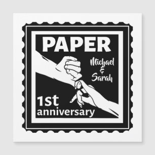 Carte Magnétique Papier traditionnel 1er anniversaire mariage
