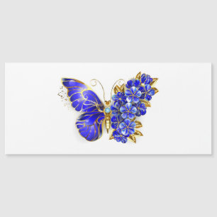 Carte Magnétique Papillon saphir à fleurs