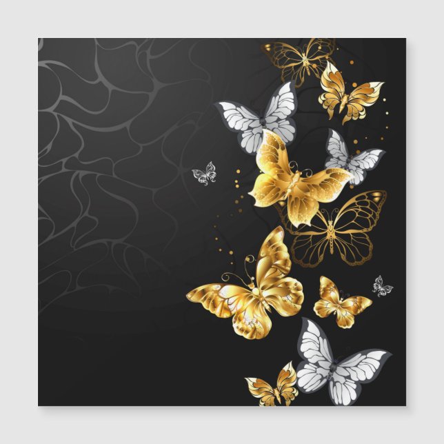 Carte Magnétique Papillons d'or (Devant)