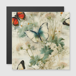 Carte Magnétique Papillons et fleurs Vintages colorés (2)