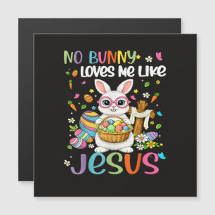 Carte Magnétique Pâques Aucun lapin ne m'aime comme Jésus chrétien