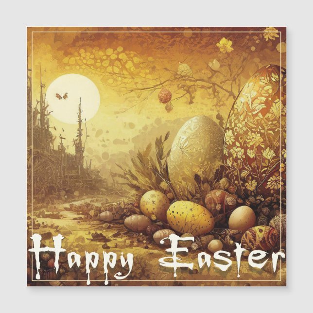 Carte Magnétique Pâques dans un monde apocalyptique (Devant)