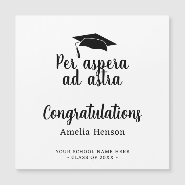 Carte Magnétique Par aspera ad astra Latin Congrat Graduation Card (Devant)