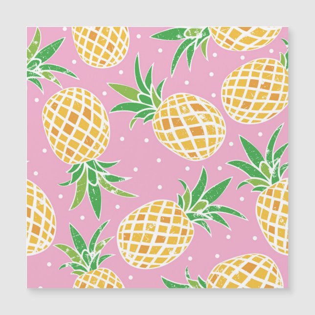 Carte Magnétique Paradis de l'ananas : Motif tropical (Devant)