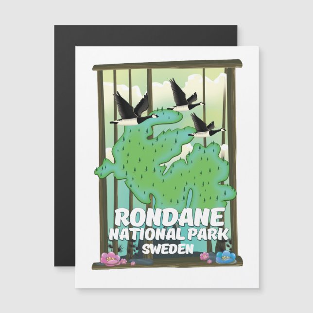 Carte Magnétique Parc national de Rondane Suède (Devant / Derrière)
