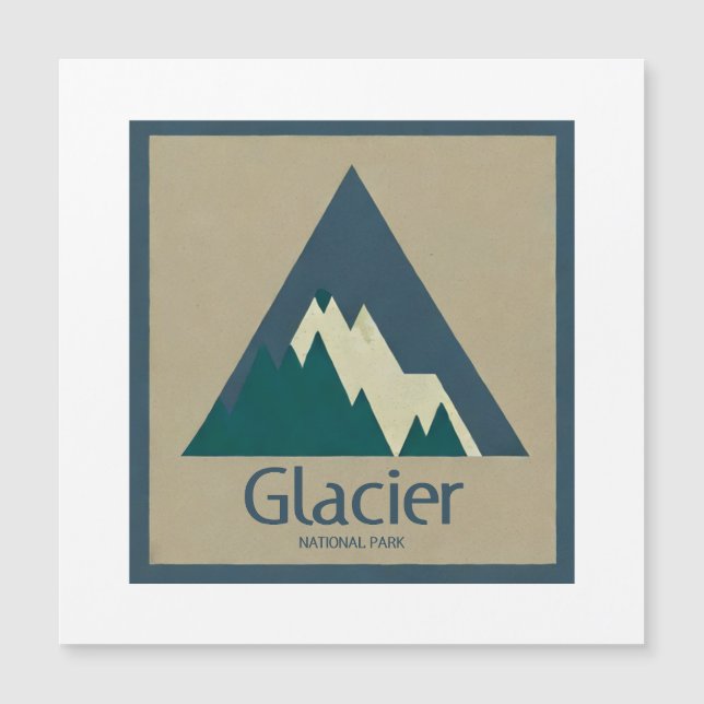 Carte Magnétique Parc national des Glaciers Rustique (Devant)