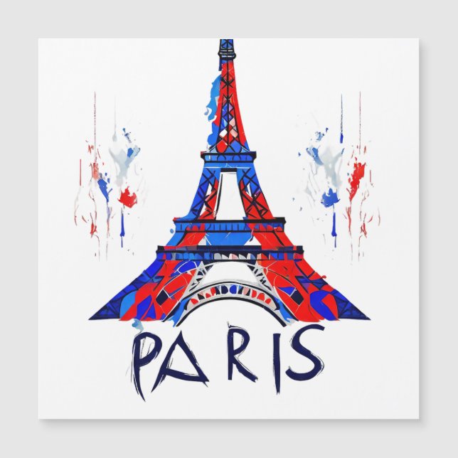 Carte Magnétique Paris France Tour Eiffel Cadeau (Devant)