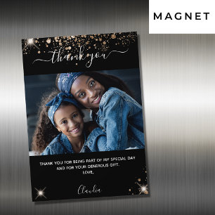 Carte Magnétique Parties scintillant en or noir photo merci aimant