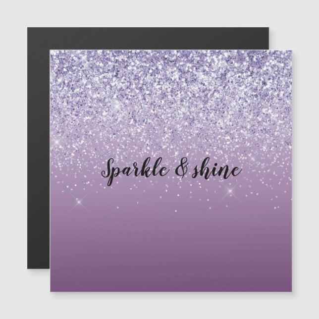 Carte Magnétique Parties scintillant Ombre violet (Devant / Derrière)