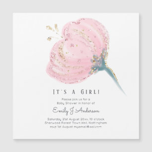Carte Magnétique Parties scintillant Rose moderne C'Est Un Baby sho